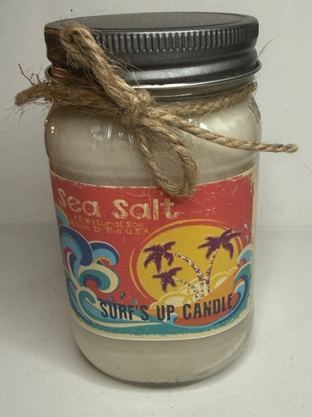 Surf's Up Sea Salt Scented Candle - White